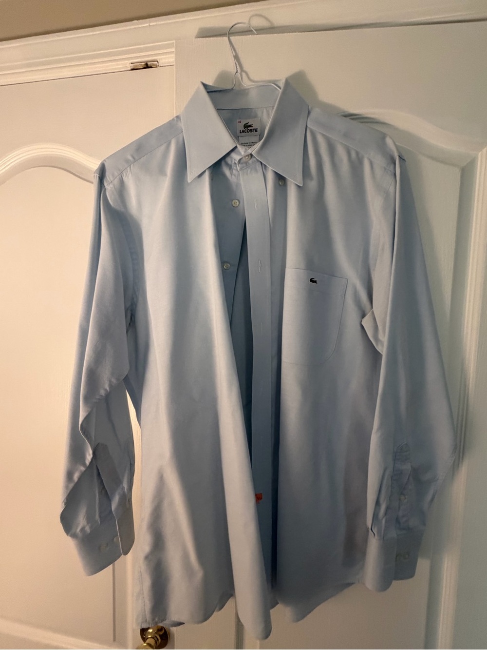Lacoste Men's Aqua Blue Shirt - Classic Long Sleeve